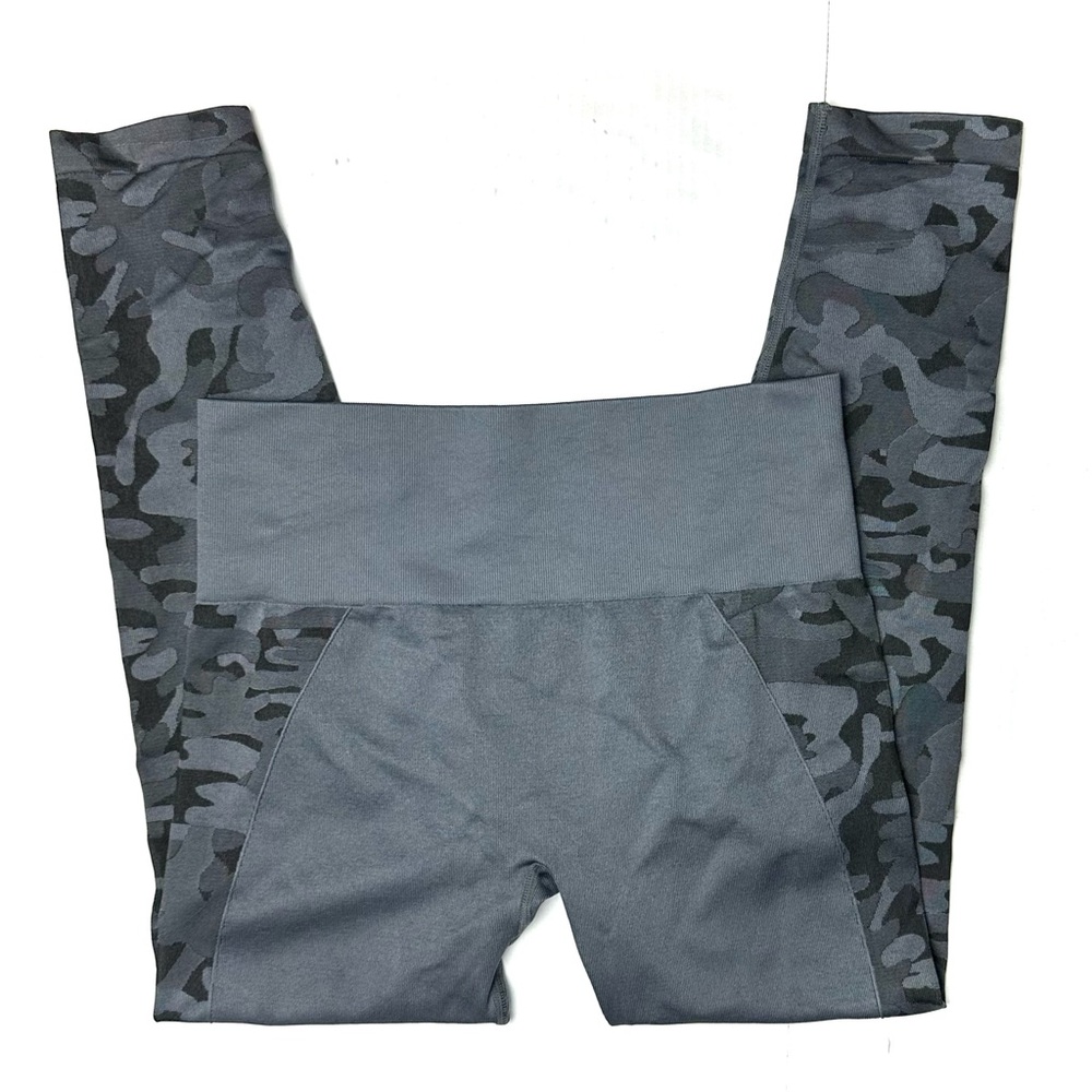 Zyia Active Performance Hi-Rise High Waist Gray Camo Leggings‎ Womens Large